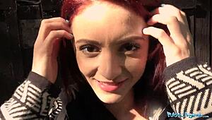 public agent spots hot redhead lola fae as a tourist. euro guy convinces her for outdoor hardcore fucking and cumshot.