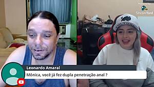 Pornstar Monica Lima responds to the public's spicy questions outdoors.