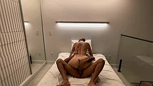 Do you see this hot blonde wife flashing her pussy and telling me to cum inside?