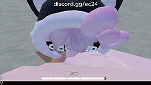 fucking that roblox slut rough on the beach, deepthroat and anal included