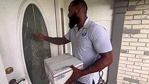 sexy latina engages in detailed fucking with the mailman.