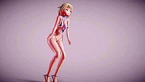mmd r18 apple pie in micro bikini and skirt