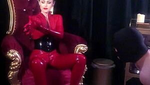 Two rubber goddesses and a pathetic loser, jerk off instructions.