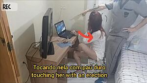 i got cum on my ass from the horny maintence guy at home alone