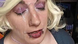 Housewife's Huge Tits Provoke Intense Cum Facial