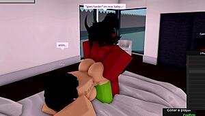 demon fucks roblox hoe as girlfriend is watching, crazy