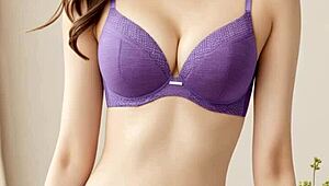 Sweet asian models pose in lingerie and panties, barefoot with cute feet.