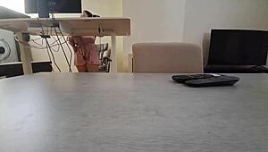 Latina Indulges In Pleasure During Work Call