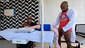 I watch doctor fuck patient next to her husband and he don't notice