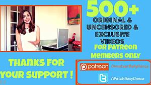 Hot secretary dances seductively in the office while getting fucked