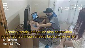 i got cum on my ass from the horny maintence guy at home alone