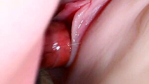 She prepares with lube for toys