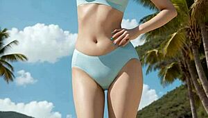 Sweet asian models pose in lingerie and panties, barefoot with cute feet.