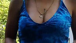 Latina Petite 18+ Gives Blowjob In The Mountain With Big Natural Tits