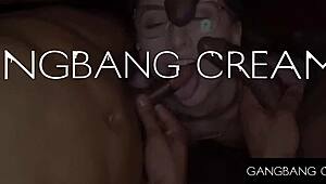 Busty Blonde Gangbang