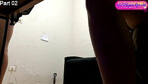 hidden camera catches sol megan fire dancing and fingering for repairman?