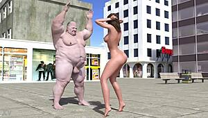 Emma's sexy public dance with a big cock 😏