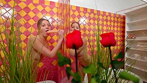 Blonde woman uses anal dildo for solo relaxation in the bathroom