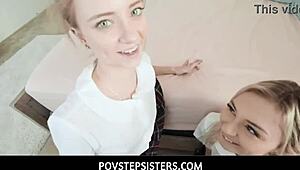 Riley Star and Chloe Temple eat pussies in POV