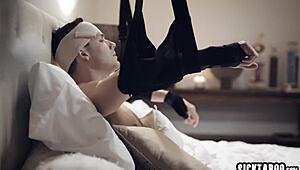 Dirty Stepmom Helps A Big Cock Stepson With Her Hands