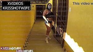 Kriss Hotwife Showing Off in Hotel Corridor 😏