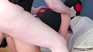 married teen couple does ass-slave yoga with bondage on wedding day