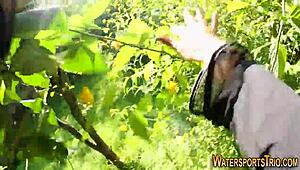 Old Lesbian in Stockings Fingered and Toyed with Golden Shower Fetish