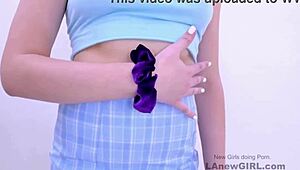 Captivating brunette swallows at modeling audition 😍