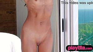 Petite Latina Milf Slowly Strips Off Lingerie, Revealing Small Tits and Bubble Butt.