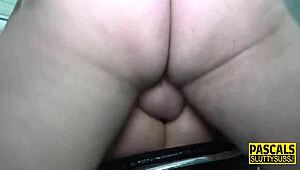 i'm the sub with big tits getting roughly fucked and deepthroated