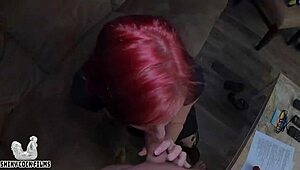 Exhibinist Redhead Teaches Shy Tinder Hook Up With Dirty Talk And Shiny Cock.