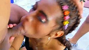 Two girls with friends everything goes out of control the boys fuck these whores throats