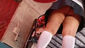 Hidden Stepfather Records Student In Upskirt Skirt