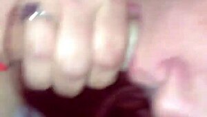 Redhead passionately sucking cock with intense blowjob action