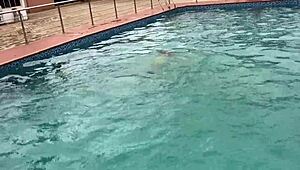 After pool fun, I fucked a fat bitch for cumshot.