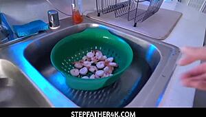 Watch Kyler Quinn scream in POV sex as tiny blonde stepdaughter!