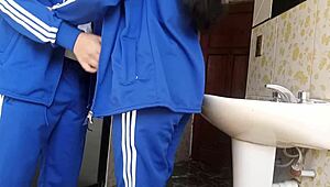 Schoolgirl Fucked Quickly In Bathroom