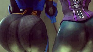 Big Ass Double Bounce in Intense Action