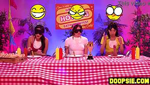 Watch this ebony contestant dominate with strapon?