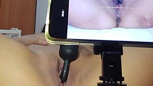 Amateur girl masturbates to orgasm and squirts cum