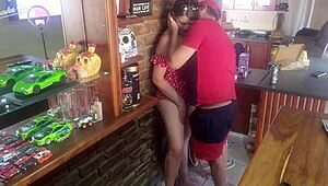 Finally fucked my stepsis in standing sex with fingering and cumshot!