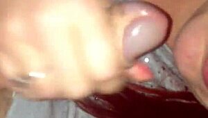 Redhead passionately sucking cock with intense blowjob action