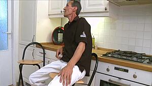 I feel so thrilled as this old guy ravages my tight young wet pussy roughly