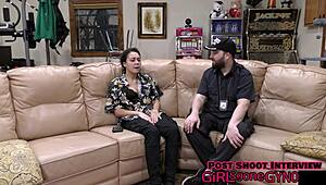 mara luv moans during solo masturbation in latex backstage