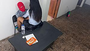 Cute secretary seduces at work