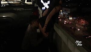 Miroslava Gets Pussy Licked by Stranger in Parking