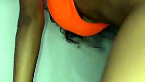 Young latina with natural big tits masturbating with dildo, so wet