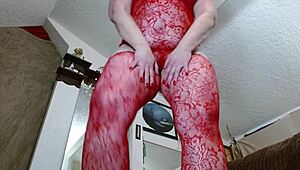 Giantess dawnskye1962 towers in red lingerie