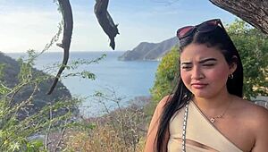 hermosa turista infiel con desconocido por dinero, orgasmo intenso