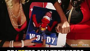 pair of SLUTTY MOMS COMPETE FOR THE LAST TOY IN THE STORE